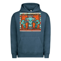 Pigment Midnight Navy turquoise gemstone crosses Urban Hoodie - Jasminsmagicworld