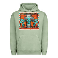 Pigment Oil Green turquoise gemstone crosses Urban Hoodie - Jasminsmagicworld