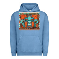 Pigment Pebble Blue turquoise gemstone crosses Urban Hoodie - Jasminsmagicworld