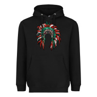 Black mexican flag indian headdress Heavyweight Hoodie - RanaPortraitStore