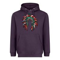 Plum mexican flag indian headdress Heavyweight Hoodie - RanaPortraitStore