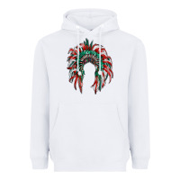 White mexican flag indian headdress Heavyweight Hoodie - RanaPortraitStore
