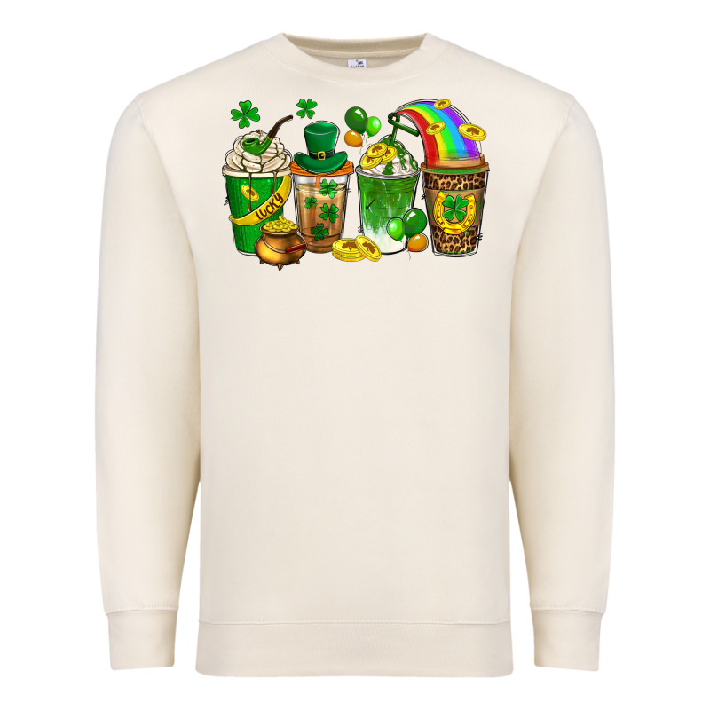 St. Patricks Day Coffee Drinks Premium Sweatshirt by Neo Western | Teevron