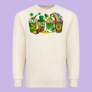 St. Patricks Day Coffee Drinks Premium Sweatshirt Designed By Neo Western