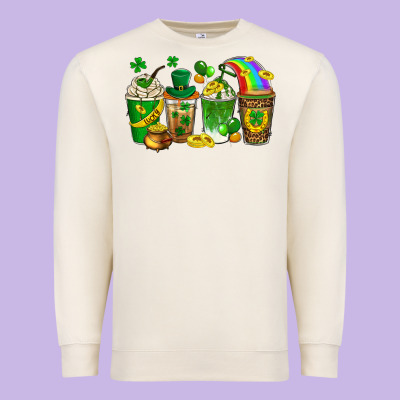 St. Patricks Day Coffee Drinks Premium Sweatshirt Designed By Neo Western