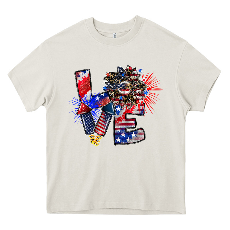 Patriotic Love Heavy Core Tee by CowhideDigitalArt | Teevron