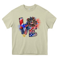 Mossy patriotic Love Heavy Core Tee - CowhideDigitalArt