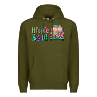 Army Green hippie soul caravan Premium Hoodie - BarkalooDesign