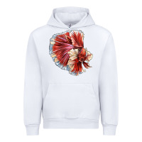 White Betta Fish Urban Hoodie - LillyAllenDesigns