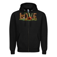 Black love camping Zipper Hoodie - texasbilliewilder