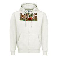 Oatmeal Heather love camping Zipper Hoodie - texasbilliewilder