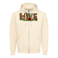 Sandshell love camping Zipper Hoodie - texasbilliewilder