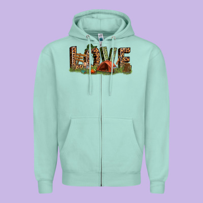 Love Camping Zipper Hoodie Designed By Texasbilliewilder