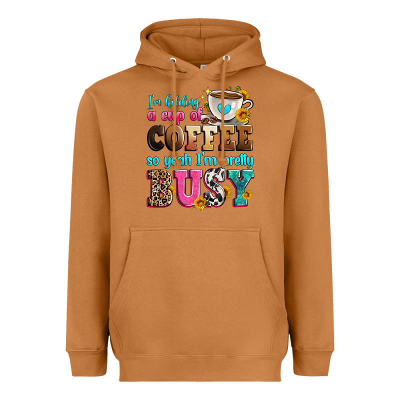 I'm Holding A Cup Of Coffee So Yeah I'm Pretty Bus Heavyweight Hoodie by Zillion Design Studio | Teevron