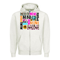 Oatmeal Heather mini gemstone sunflower Zipper Hoodie - texasbilliewilder