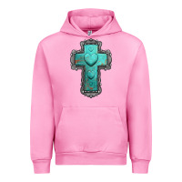 Fuchsia Pink turquoise gemstone cross Urban Hoodie - Jasminsmagicworld