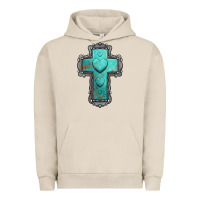 Pigment French Oak turquoise gemstone cross Urban Hoodie - Jasminsmagicworld