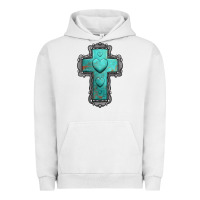 Pigment Lunar Rock turquoise gemstone cross Urban Hoodie - Jasminsmagicworld