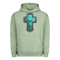 Pigment Oil Green turquoise gemstone cross Urban Hoodie - Jasminsmagicworld