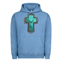 Pigment Pebble Blue turquoise gemstone cross Urban Hoodie - Jasminsmagicworld