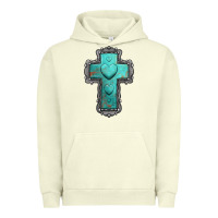 Pigment Pistachio turquoise gemstone cross Urban Hoodie - Jasminsmagicworld