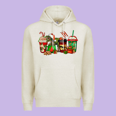 Trex Coffee Cups Premium Hoodie Designed By Jasminsmagicworld