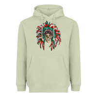 Matcha mexican flag indian headdress with  skull Heavyweight Hoodie - RanaPortraitStore