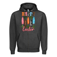 Charcoal Heather Happy Easter Zipper Hoodie - RanaPortraitStore