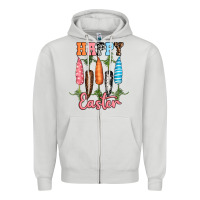 Dove Grey Happy Easter Zipper Hoodie - RanaPortraitStore