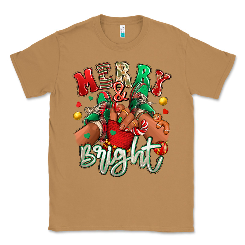 Merry And Bright Black Kid Sneakers Classic Tee by RanaPortraitStore | Teevron