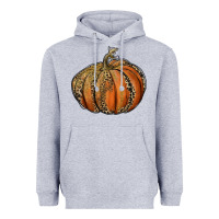Heather Grey leopard pumpkin Heavyweight Hoodie - RanaPortraitStore