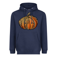 Navy leopard pumpkin Heavyweight Hoodie - RanaPortraitStore