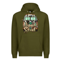 Army Green hippie soul caravan Premium Hoodie - BarkalooDesign