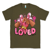 Loved Valentine's Day Afro Girl Sneakers Classic Tee | Teevron