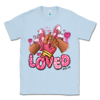 Dusty Blue loved valentine's day afro girl sneakers Classic Tee - RanaPortraitStore