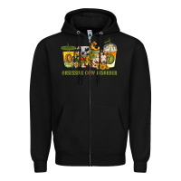 Black Obsessive cow disorder coffee cups Zipper Hoodie - texasbilliewilder