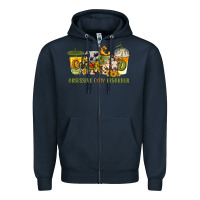 Navy Obsessive cow disorder coffee cups Zipper Hoodie - texasbilliewilder