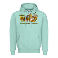 Seafoam Obsessive cow disorder coffee cups Zipper Hoodie - texasbilliewilder