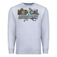 Heather Grey medical asistant Premium Sweatshirt - CowhideDigitalArt
