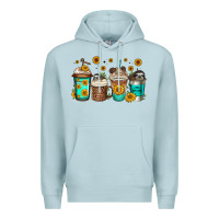 Blue Mist sloth coffee cups Premium Hoodie - Jasminsmagicworld