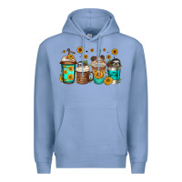 Colony Blue sloth coffee cups Premium Hoodie - Jasminsmagicworld