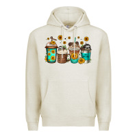 Oatmeal Heather sloth coffee cups Premium Hoodie - Jasminsmagicworld