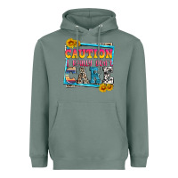 Sage caution i really don't care Heavyweight Hoodie - Zillion Design Studio