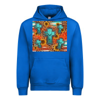 Cobalt turquoise cross pattern Urban Hoodie - Jasminsmagicworld