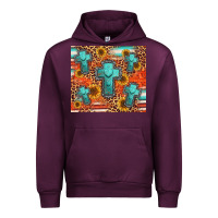Mauve Wine turquoise cross pattern Urban Hoodie - Jasminsmagicworld