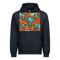 Navy turquoise cross pattern Urban Hoodie - Jasminsmagicworld