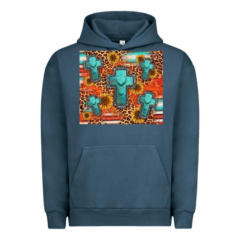 Turquoise Cross Pattern Urban Hoodie by Jasminsmagicworld | Teevron