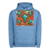 Pigment Pebble Blue turquoise cross pattern Urban Hoodie - Jasminsmagicworld