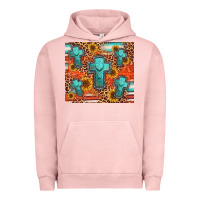 Pigment Salmon turquoise cross pattern Urban Hoodie - Jasminsmagicworld