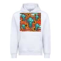 White turquoise cross pattern Urban Hoodie - Jasminsmagicworld